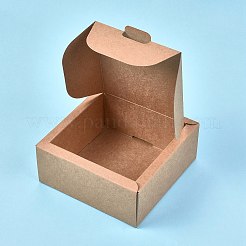 クラフト紙ギフトボックス  折りたたみボックス  正方形  バリーウッド  完成品：12x12x5.1cm  インナーサイズ：10x10x5センチメートル  展開サイズ：36.2x36.2x0.03cmと29.6x18.9x0.03cm&nbsp;LS-CON-K006-06B-01