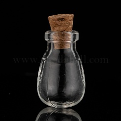 ビーズコンテナの楕円形のガラス瓶  コルク栓付き  ウィッシングボトル  透明  2.5x1.5mm  穴：0.6のCM  ボトルネック：直径0.9m  容量：1.2ml（0.04液量オンス）&nbsp;AJEW-R045-09