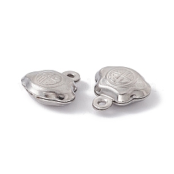 変色しない304ステンレススチールチャーム  長寿ロックチャーム  ステンレス鋼色  10.5x10x4mm  穴：1mm&nbsp;STAS-G291-17P