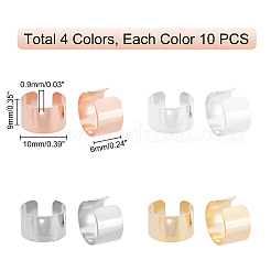 40個 4色 304ステンレススチール製イヤーカフ金具  穴付き  ミックスカラー  10x9x6mm  穴：0.9mm  10個/カラー&nbsp;STAS-DC0001-47