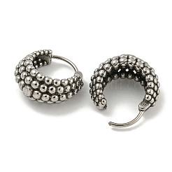 女性と男性のための316サージカルステンレススチールフープピアス  リング  アンティークシルバー  17x17.5mm&nbsp;EJEW-D096-21B-AS
