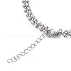 変色しない304ステンレススチールコブチェーンブレスレット男性用女性用  ステンレス鋼色  7-1/2インチ（19cm）&nbsp;STAS-B039-08P
