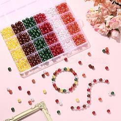 6色の模造真珠アクリルビーズ  染め  ラウンド  ミックスカラー  8x7.5mm  穴：2mm  100個/カラー  600個/セット&nbsp;OACR-SP0001-76B