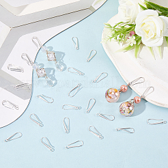 32個の真鍮ピアスフック  カドミウムフリー＆鉛フリー  925銀メッキ  20x8x2mm  穴：1.6mm  ピン：0.8mm&nbsp;KK-SC0006-57S
