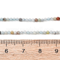 天然フラワーアマゾナイトビーズ連売り  ラウンド  2~2.5mm  穴：0.5mm  約174~178個/連  14.96''~15.16''（38~38.5センチメートル）&nbsp;G-Z116-A18-2mm