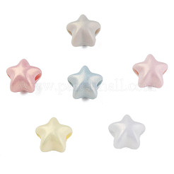 スプレープリントアクリルビーズ  ラバー加工スタイル  スター  ミックスカラー  11x11.5x9.5mm  穴：2mm  約880個/500g&nbsp;CACR-N006-13-C01