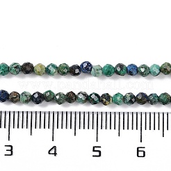 天然クリソコラとラピスラズリビーズ連売り  多面カット  ラウンド  3x2.5mm  穴：0.6mm  約151~153個/連  15.35''（39センチメートル）&nbsp;G-P542-A03-02