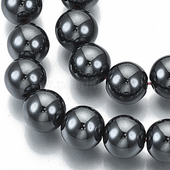 非磁性合成ヘマタイトビーズ連売り  グレードA  ラウンド  12mm  穴：2mm  約30個/連  15.5インチ&nbsp;LS-G-Q892-12mm