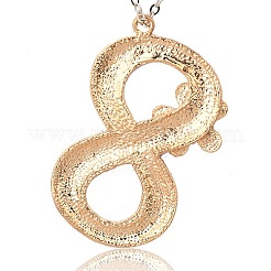 黄金の合金エナメルビッグペンダント  ラインストーン付き  数8  レッド  62x40x5mm  穴：3.5mm&nbsp;ENAM-J086-02G