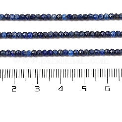 染め加工天然のラピスラズリビーズ連売り  多面カット  ロンデル  3x2mm  穴：0.5mm  約189~191個/連  15.35''（39センチメートル）&nbsp;G-K376-B05-01