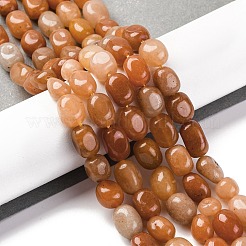 天然石レッドアベンチュリンビーズ連売り  ナゲット  タンブルストーン  7~12x6~8x5~7mm  穴：1mm  約43~44個/連  15.47~15.63''（39.3~39.7センチメートル）&nbsp;G-G146-A02-01
