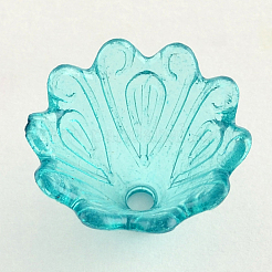 透明アクリル花座ビーズキャップ  より多くの花びら  ミックスカラー  10x15.5mm  穴：1.8mm&nbsp;X-TACR-Q004-M01