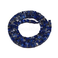 天然石ラピスラズリビーズ連売り  正方形  2.5x2.5x1.5mm  穴：0.8mm  約225~245個/連  14.92~15.39インチ（37.9~39.1cm）&nbsp;G-N342-70