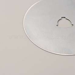 合金交換用ロータリーカッターブレード  丸刃  薄い布・革の裁断に  紙  プラスチックシート  フラットラウンド  プラチナ  60x0.2mm  穴：12.5x11.5mm&nbsp;DIY-WH0033-33P-03