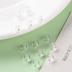 透明なアクリルビーズ  ラウンド  透明  6x5mm  穴：1.8mm  約4400個/500g&nbsp;MACR-S370-A6mm-205