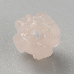 透明ガラスビーズ  花  パープル  11x10mm  穴：1.5mm&nbsp;GLAA-WH0033-98C