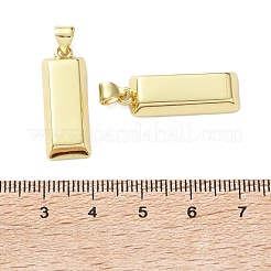 真鍮チャーム  長方形チャーム  18KGP本金メッキ  25.5x9.5x3.5mm  穴：4x3mm&nbsp;KK-H279-07G