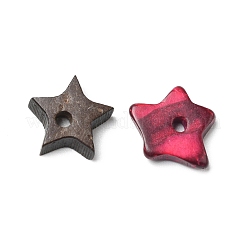 染色された天然のココナッツ スター ビーズ  ミックスカラー  9.5~11.5x9.5~10.5x2.5~4.5mm  穴：1.5mm&nbsp;COCB-G002-01