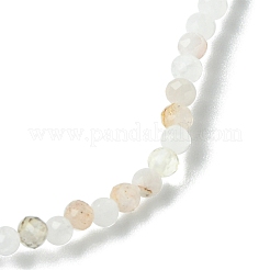 2mm 天然ピンクオパール ファセット ラウンドビーズ ストレッチブレスレット 女性用  内径：2インチ（5cm）&nbsp;BJEW-JB10843-01