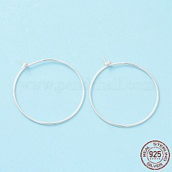 925純銀フープピアスパーツ  ワイングラスチャームリング  銀  27x24mm  ピン：0.7mm&nbsp;STER-D035-24S