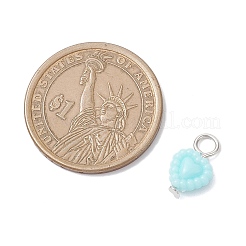 オペークアクリルパーツ  鉄パーツ  ハートチャーム  プラチナ  13.5~14.5x8.5x4.5mm  穴：3mm&nbsp;PALLOY-JF04351-01