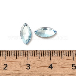 ガラスラインストーンカボション  ポイントバック＆バックメッキ  多面カット  馬の目  光azore  10x5x3mm&nbsp;RGLA-P037-09B-D202