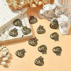 チベットスタイルハロウィンカボチャジャックオーランタン合金ペンダント20個  鉛フリー＆カドミウムフリー  アンティークブロンズ  18x16x3mm  穴：1.8mm&nbsp;TIBEP-YW0001-43AB