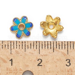 混合真鍮エナメルビーズキャップ  鉛フリー＆カドミウムフリー  ゴールドカラー  5~11x2~3mm  穴：1~1.5mm&nbsp;KK-L124-09G-RS