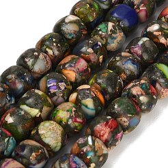 染色合成インペリアルジャスパービーズ連売り  バレル  カラフル  10x8mm  穴：1mm  約47~48個/連  15.28~15.47''（38.8~39.3センチメートル）&nbsp;GG-CBAA20A-03C