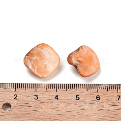 天然淡水シェルビーズ  染め  オレンジ  サイズ：約10~20mm長  12~18 mm幅  厚さ5~9mm  穴：1mm  約320個/500g&nbsp;BSHE-S028