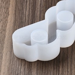 DIY キャンドルスティック シリコン型  キャンドル作り用  ホワイト  雲  5.2x16.3x2.75cm  内径：2.2のCM&nbsp;DIY-G114-03C