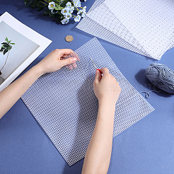 プラスチックメッシュキャンバスシート  刺繍用  アクリル毛糸クラフト  ニットとかぎ針編みのプロジェクト  正方形  ホワイトスモーク  301x298x1.3mm&nbsp;DIY-WH0349-220C-01
