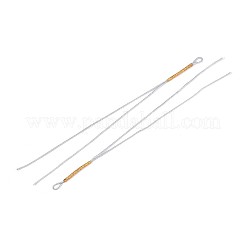 ナイロンメタリック織りコードループ作り  ライトグレー  1mm、直径が2mm  長さ157~165mm&nbsp;NWIR-N017-01E