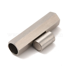 変色しない304ステンレススチールマットマグネット留め具  六角チューブ  ステンレス鋼色  25x6.5mm  穴：4mm&nbsp;STAS-M308-07A