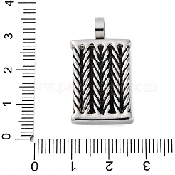 304ステンレススチールエナメルペンダント  長方形チャーム  ステンレス鋼色  31x17x6.5mm  穴：5mm&nbsp;STAS-U043-04P