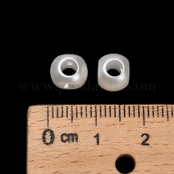 アクリルパール調ビーズ  ロンデル  ホワイト  8x7x6mm  穴：2mm&nbsp;OACR-P032-10A-01
