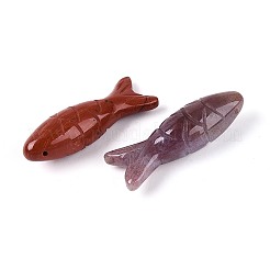 天然と合成の混合宝石彫刻ペンダント  魚のチャーム  37~41x12.5~15x12~13mm  穴：0.9~1mm&nbsp;G-T144-47M