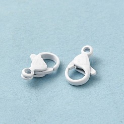 スプレー塗装された304ステンレススチールのロブスタークロウ留め金  ホワイト  11x7x3mm  穴：1.4mm&nbsp;STAS-R120-01C-01