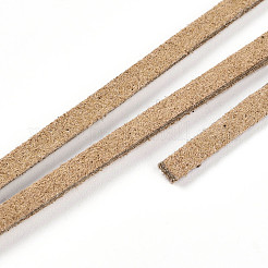 環境に優しいフェイクスエードコード  フェイクレース  淡い茶色  3.0x1.4mm  約98.42ヤード（90m）/ロール&nbsp;LW-R007-3.0mm-1122