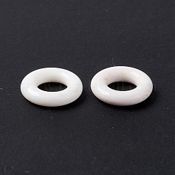 天然ホワイトアゲートビーズ  ディスク/ドーナツ  8x1.5mm  穴：4mm&nbsp;G-C247-06B