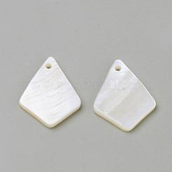 淡水シェルペンダント  菱形  貝殻色  18~20x14~15x2mm  穴：1.5mm&nbsp;BSHE-S620-06