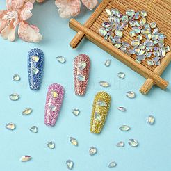 透明樹脂ラインストーンカボション  ネイルアートの装飾の付属品  ABカラーメッキ  多面カット  ティアドロップ  ＆オーバル＆スクエア＆ハート＆ホースアイ  ライラック  7x5x2.5mm&nbsp;MRMJ-S035-007C