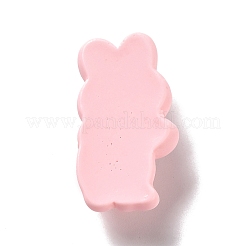 オペーク樹脂カボション  兎  ピンク  28x15.5x8.5mm&nbsp;RESI-C012-23