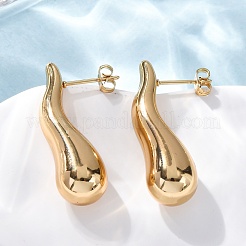ティアドロップ 304 ステンレススチール スタッド イヤリング  ゴールドカラー  31.5x10mm&nbsp;EJEW-A125-28A-G
