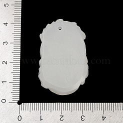 天然の白翡翠の彫刻ペンダント  十二支のチャーム  サル  35~37.5x22.5~24.5x8~12mm  穴：1.6~1.8mm&nbsp;G-S384-01I