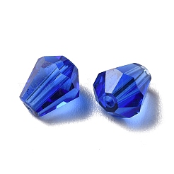 ガラス k9 ガラス  模造オーストリアクリスタルビーズ  多面カット  ダイヤモンド  ミディアムブルー  6x5mm  穴：1mm&nbsp;GLAA-H024-13C-32