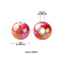 のabの色波はアクリルビーズを印刷  ラウンド  ミックスカラー  10mm  穴：2mm  約100個/55g&nbsp;MACR-YW0002-70