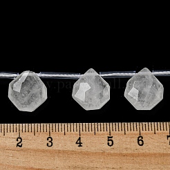 天然石クオーツクリスタルビーズ連売り  トップ掘削  ロッククリスタルティアドロップ  多面カット  15x13x5mm  穴：0.8mm  約24個/連  15.35''~16.14''（39~41センチメートル）&nbsp;G-P544-C11-01