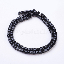 ファセット黒ガラスキューブビーズ連売り  6x6x6mm  穴：1mm&nbsp;X-GLAA-R041-6x6mm-20