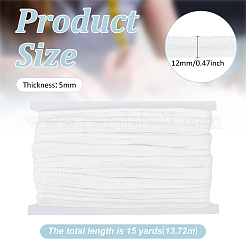 ポリエステルツイストリップコードトリム1個  DIYクラフト用  ホワイト  1/2インチ（12mm）  約15.00ヤード（13.72m）/ pc&nbsp;OCOR-MA0001-08B-02